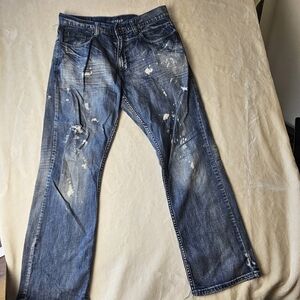 Flypaper Jeans W33 L32 Bootcut Denim Men’s Paint Splatter Embellished